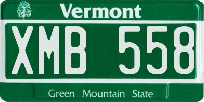 VT license plate XMB558