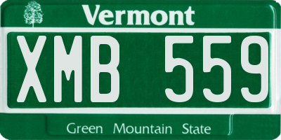 VT license plate XMB559