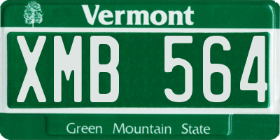 VT license plate XMB564