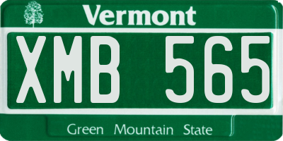 VT license plate XMB565