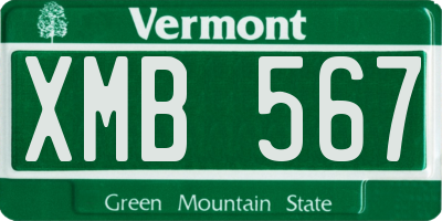 VT license plate XMB567