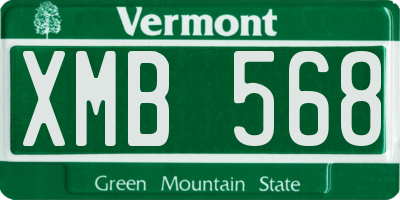 VT license plate XMB568