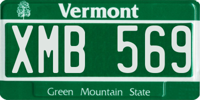 VT license plate XMB569