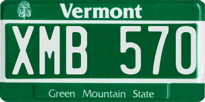VT license plate XMB570