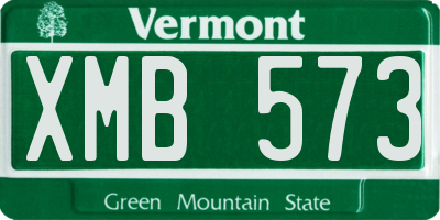 VT license plate XMB573