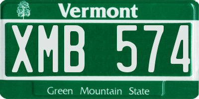 VT license plate XMB574