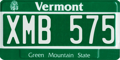 VT license plate XMB575