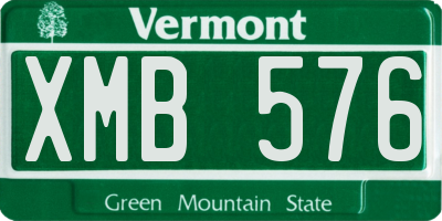 VT license plate XMB576