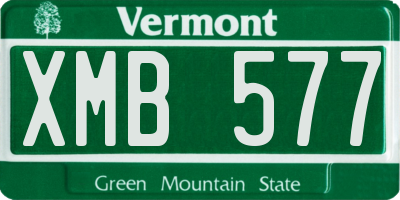 VT license plate XMB577