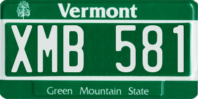 VT license plate XMB581