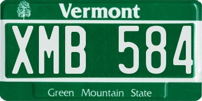 VT license plate XMB584