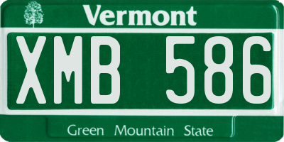 VT license plate XMB586