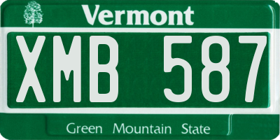 VT license plate XMB587