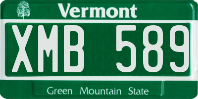 VT license plate XMB589