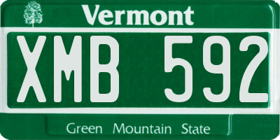 VT license plate XMB592