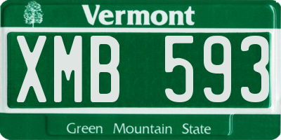 VT license plate XMB593