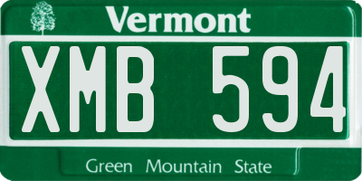 VT license plate XMB594