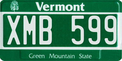 VT license plate XMB599