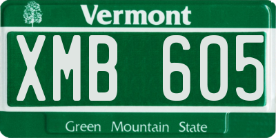VT license plate XMB605
