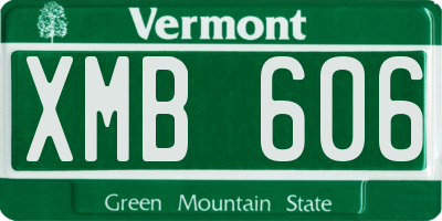 VT license plate XMB606