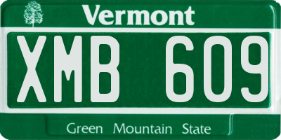 VT license plate XMB609