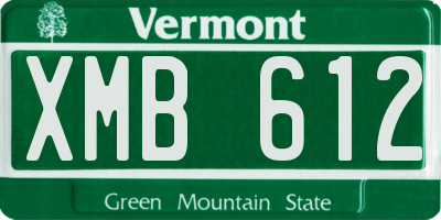 VT license plate XMB612