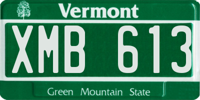 VT license plate XMB613