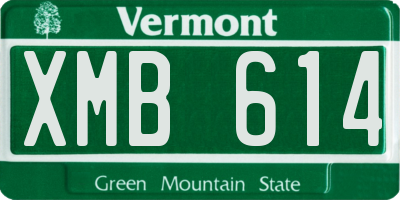 VT license plate XMB614