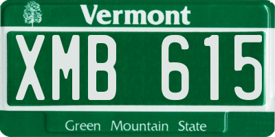 VT license plate XMB615