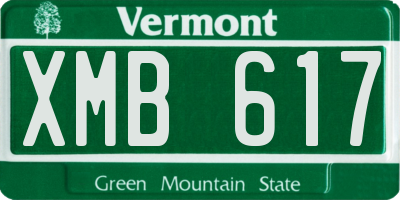 VT license plate XMB617