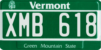 VT license plate XMB618
