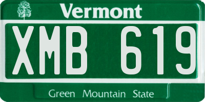 VT license plate XMB619