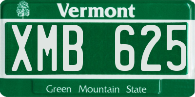 VT license plate XMB625