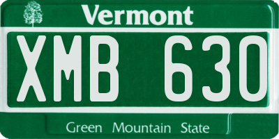 VT license plate XMB630
