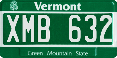 VT license plate XMB632