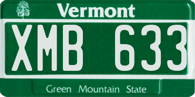 VT license plate XMB633