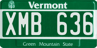 VT license plate XMB636