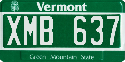 VT license plate XMB637