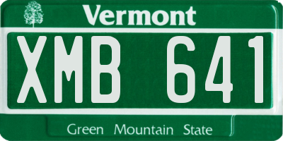VT license plate XMB641