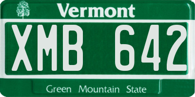 VT license plate XMB642