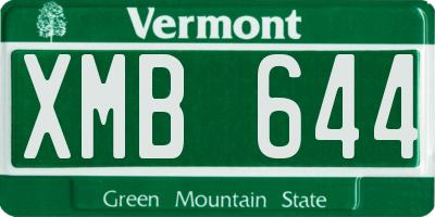 VT license plate XMB644