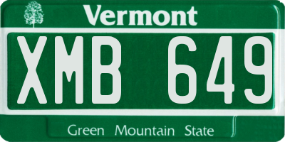 VT license plate XMB649