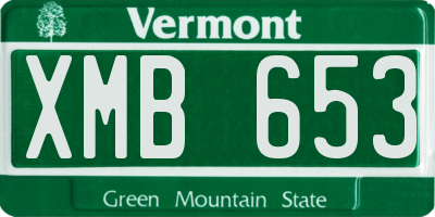 VT license plate XMB653