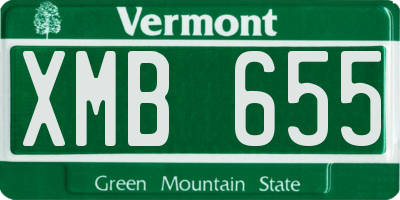 VT license plate XMB655