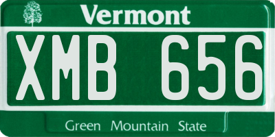 VT license plate XMB656