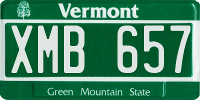 VT license plate XMB657