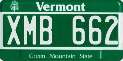 VT license plate XMB662