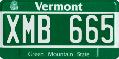 VT license plate XMB665