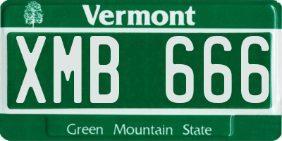 VT license plate XMB666