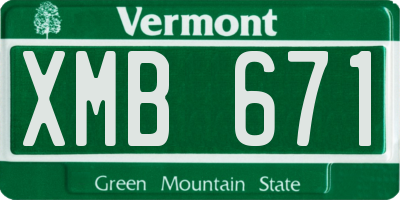 VT license plate XMB671